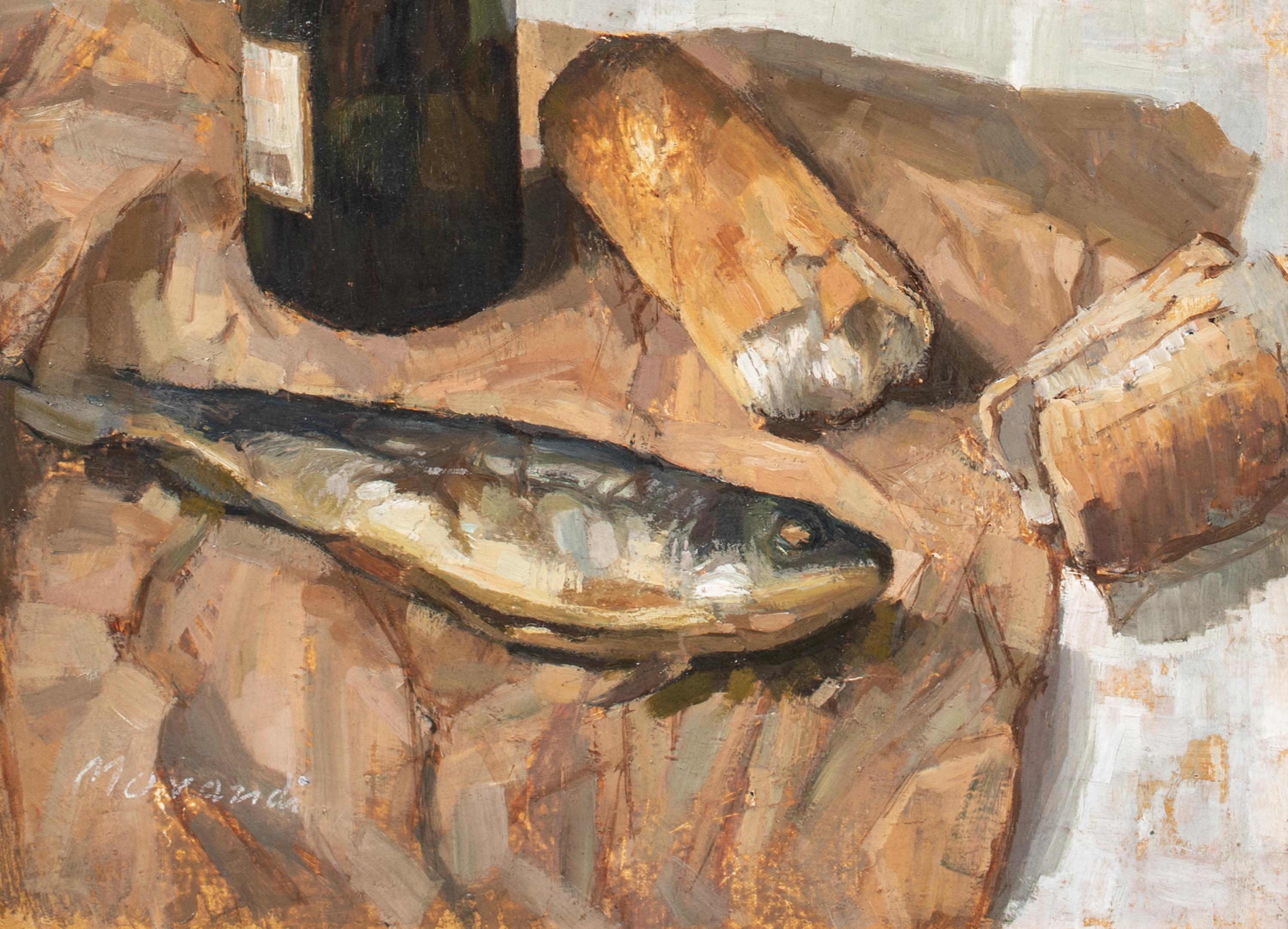 Bodegón de pan, vino y pescado, principios del siglo XX Giorgio MORANDI (1890-1964) 2