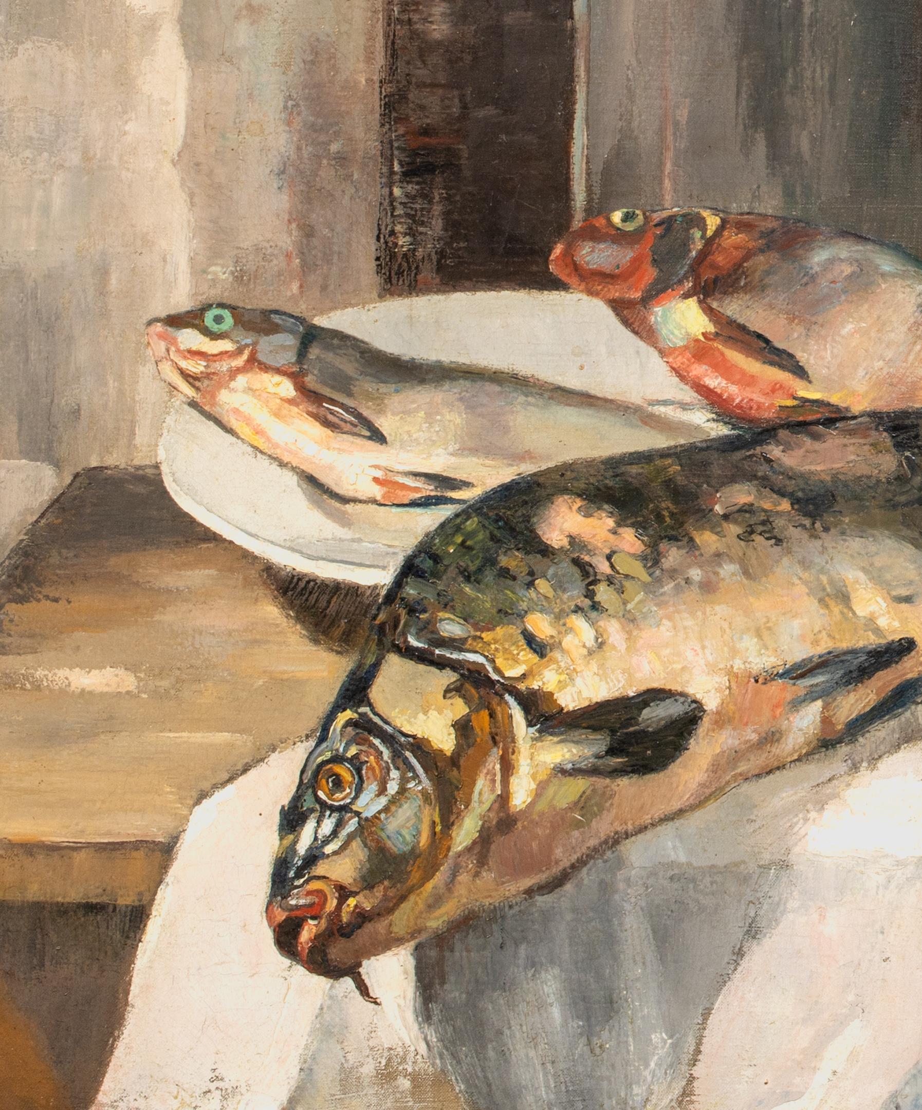 Still Life Of Fish, dates 1931  by Jacques Rothenbach For Sale 7