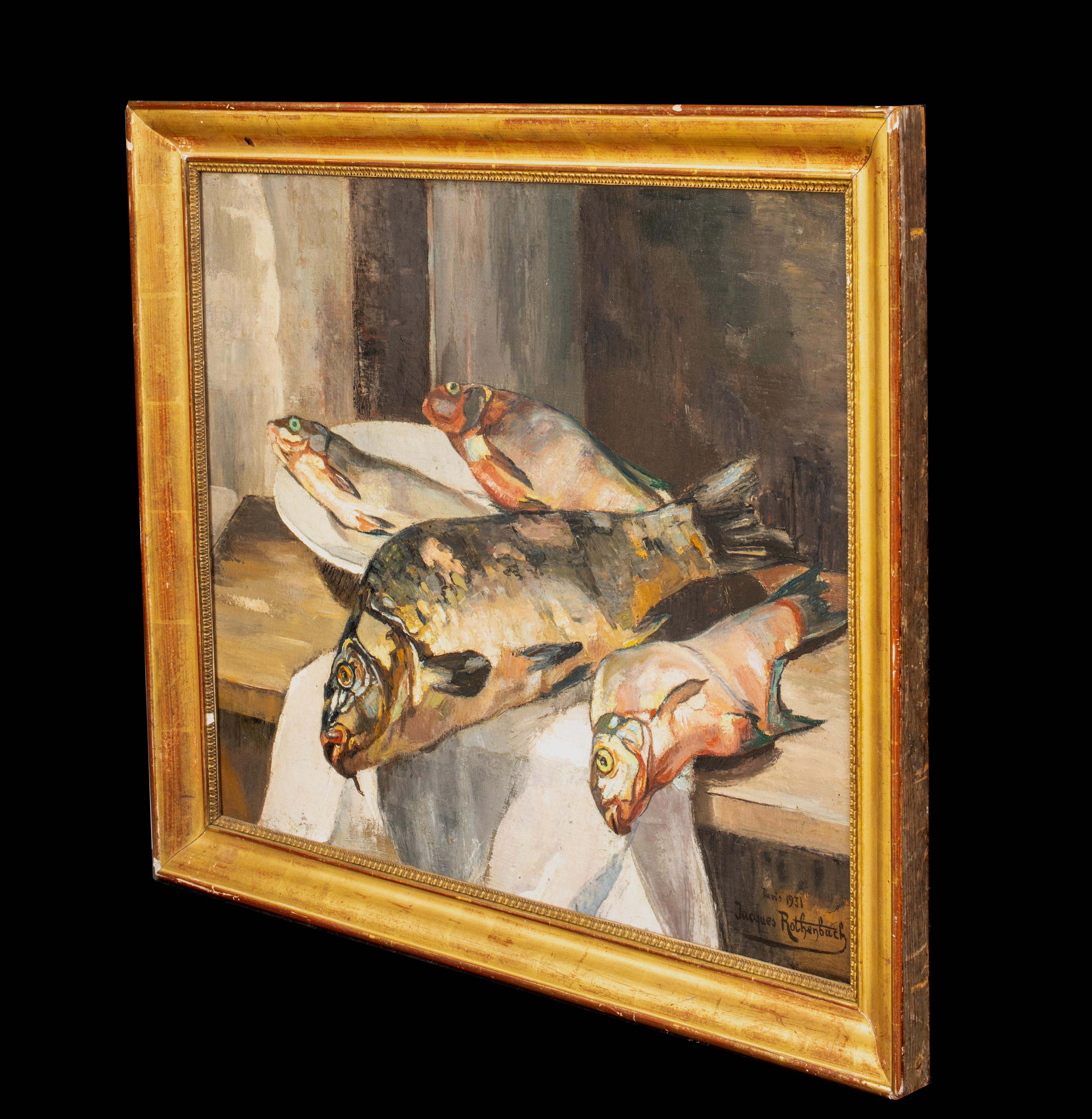 Still Life Of Fish, dates 1931  by Jacques Rothenbach For Sale 6
