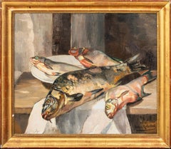 Antique Still Life Of Fish, dates 1931  by Jacques Rothenbach
