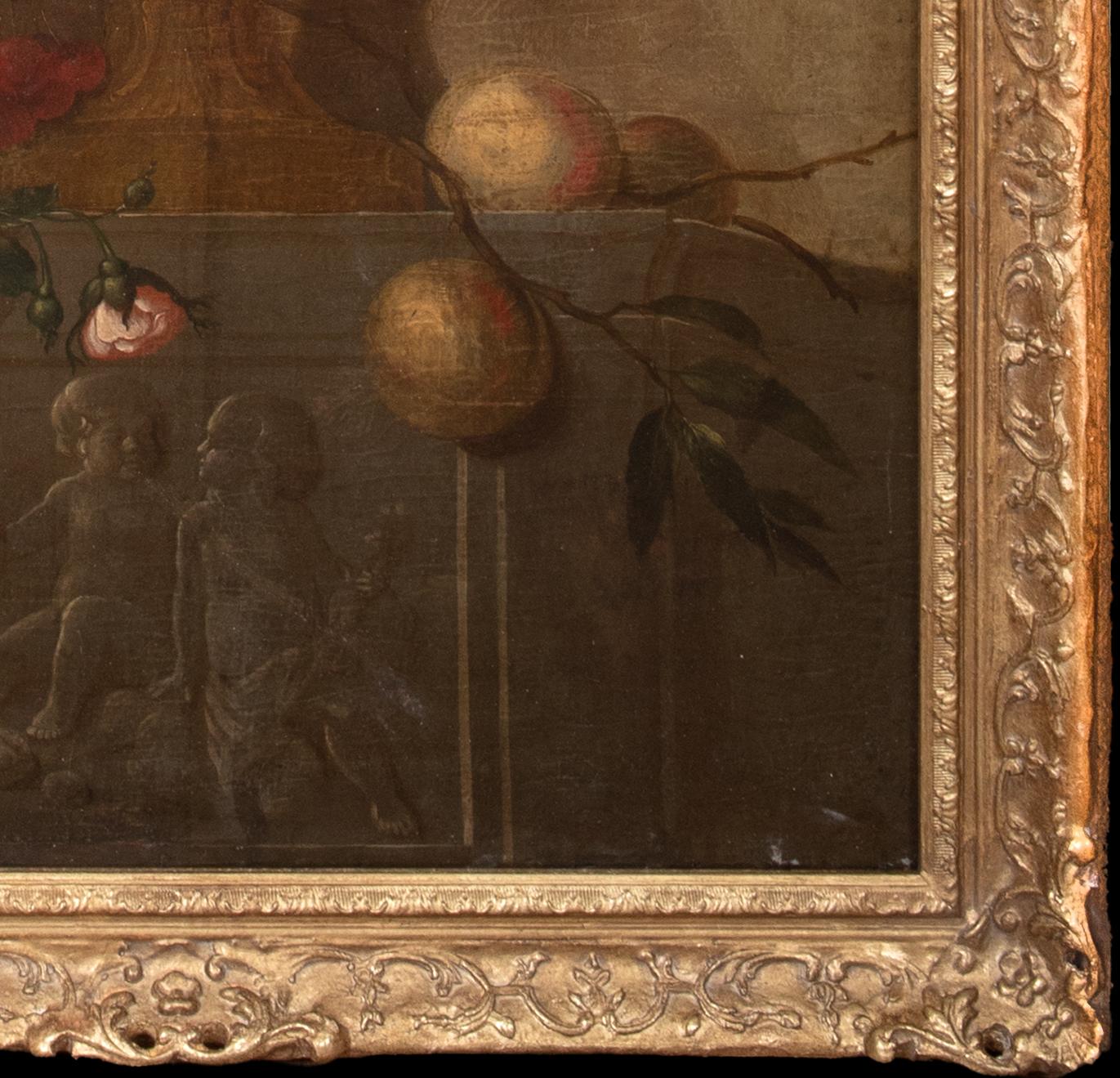 Still Life of Flowers, 17th Century

Dutch School

Fine large circa 1700 Dutch School Old Master still life study of flowers, oil on canvas. Good quality and condition study of the flowers in a huge classical urn upon a mantle. Presented in an