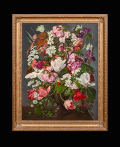 STILL LIFE OF FLOWERS IN A VASE, early 20th century by JOHN E. NICHOLLS