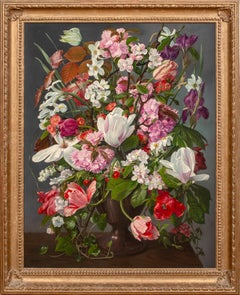 STILL LIFE OF FLOWERS IN A VASE, early 20th century by JOHN E. NICHOLLS