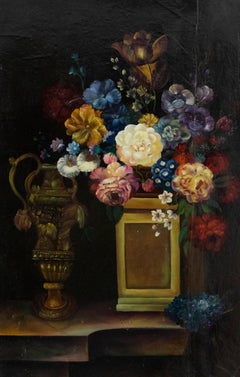 Still Life of Flowers & Vase - 20th Century Oil, Still Life of Flowers & Vase