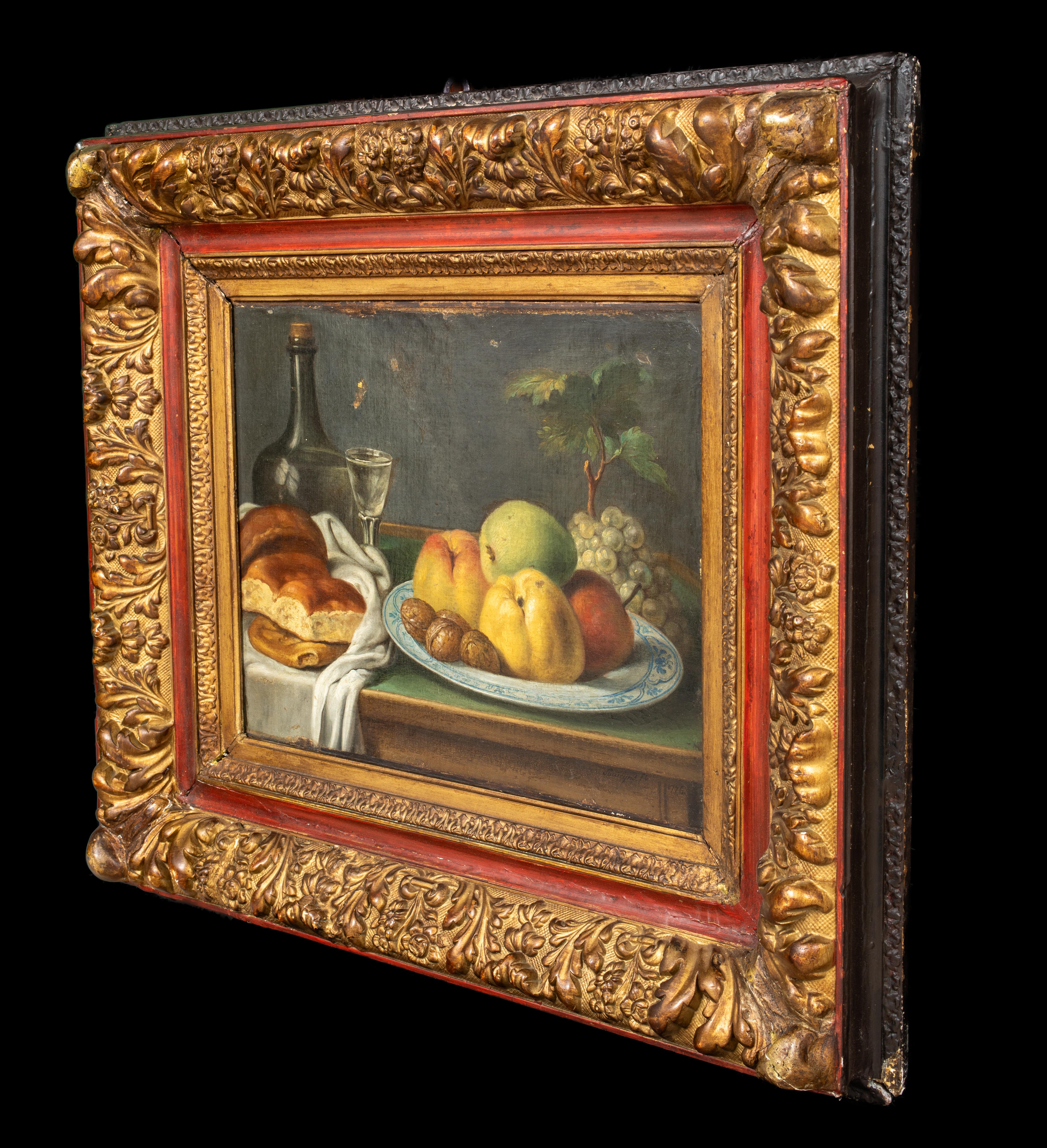 Stillleben mit Obst, Wein, Brot und Nussbaum, FLORIS CLAESZ VAN DYCK, 17. Jahrhundert 2