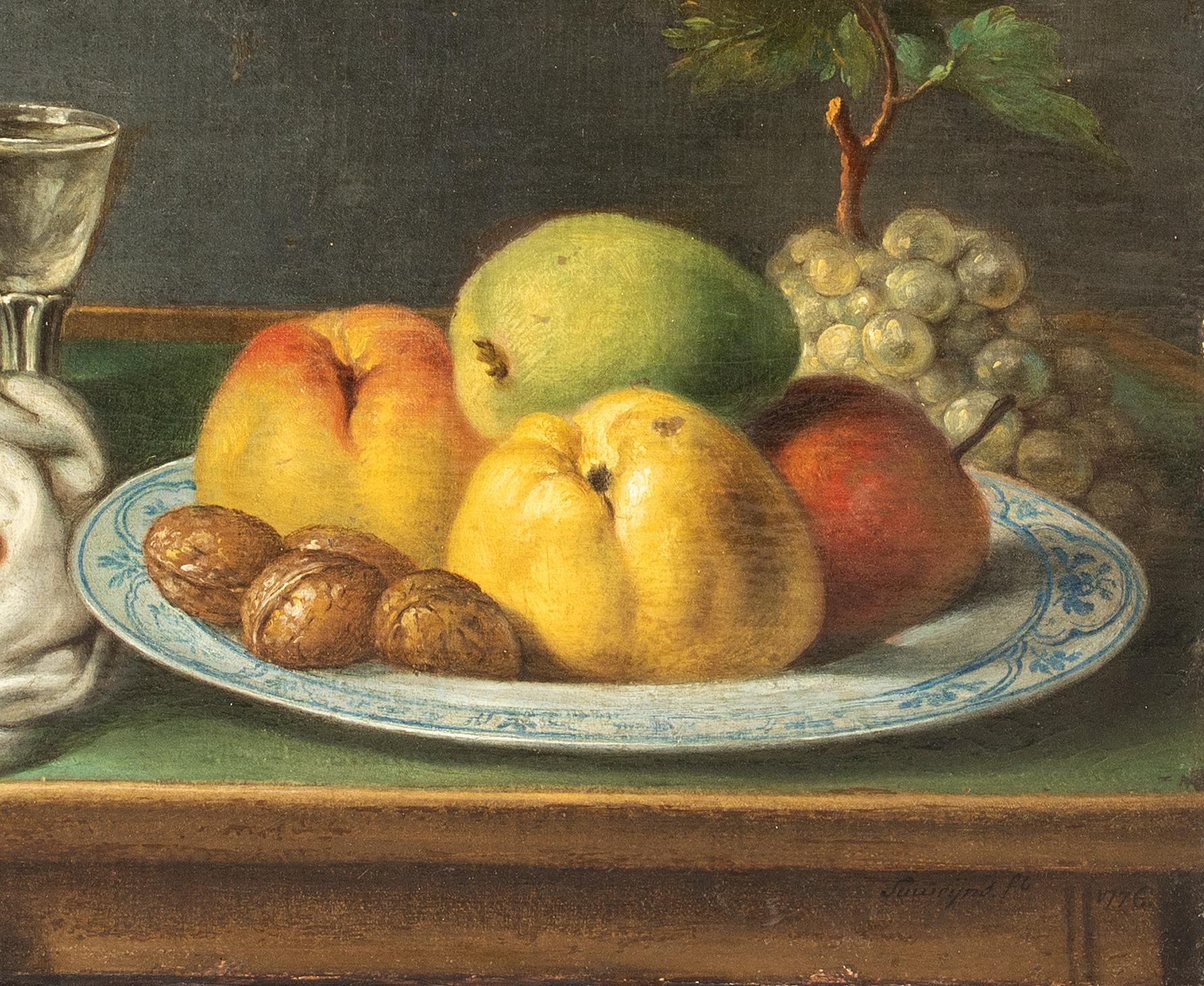 Stillleben mit Obst, Wein, Brot und Nussbaum, FLORIS CLAESZ VAN DYCK, 17. Jahrhundert 4