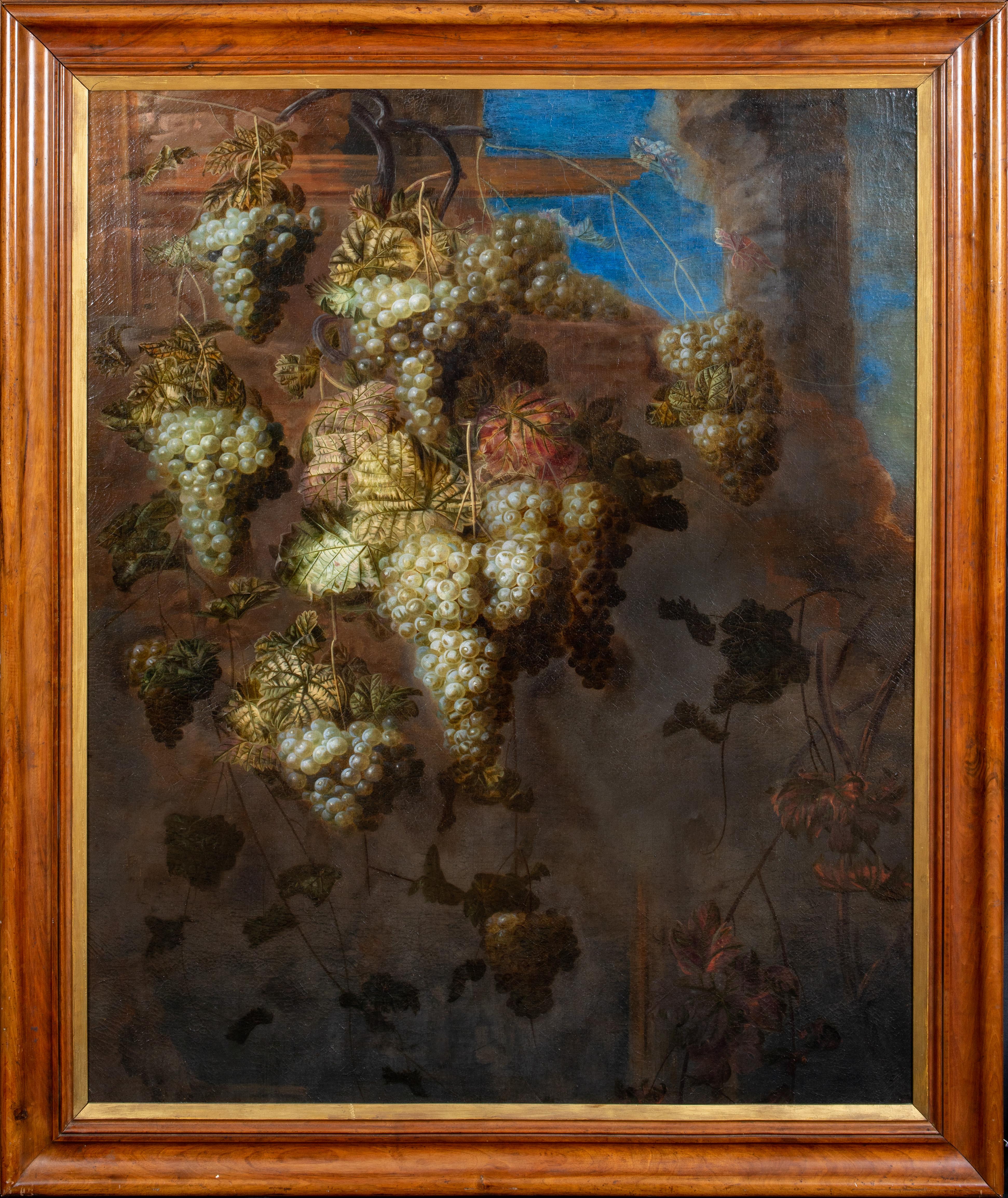 Still Life Of Grapes In The Vineyard, 17th Century - Painting by Unknown