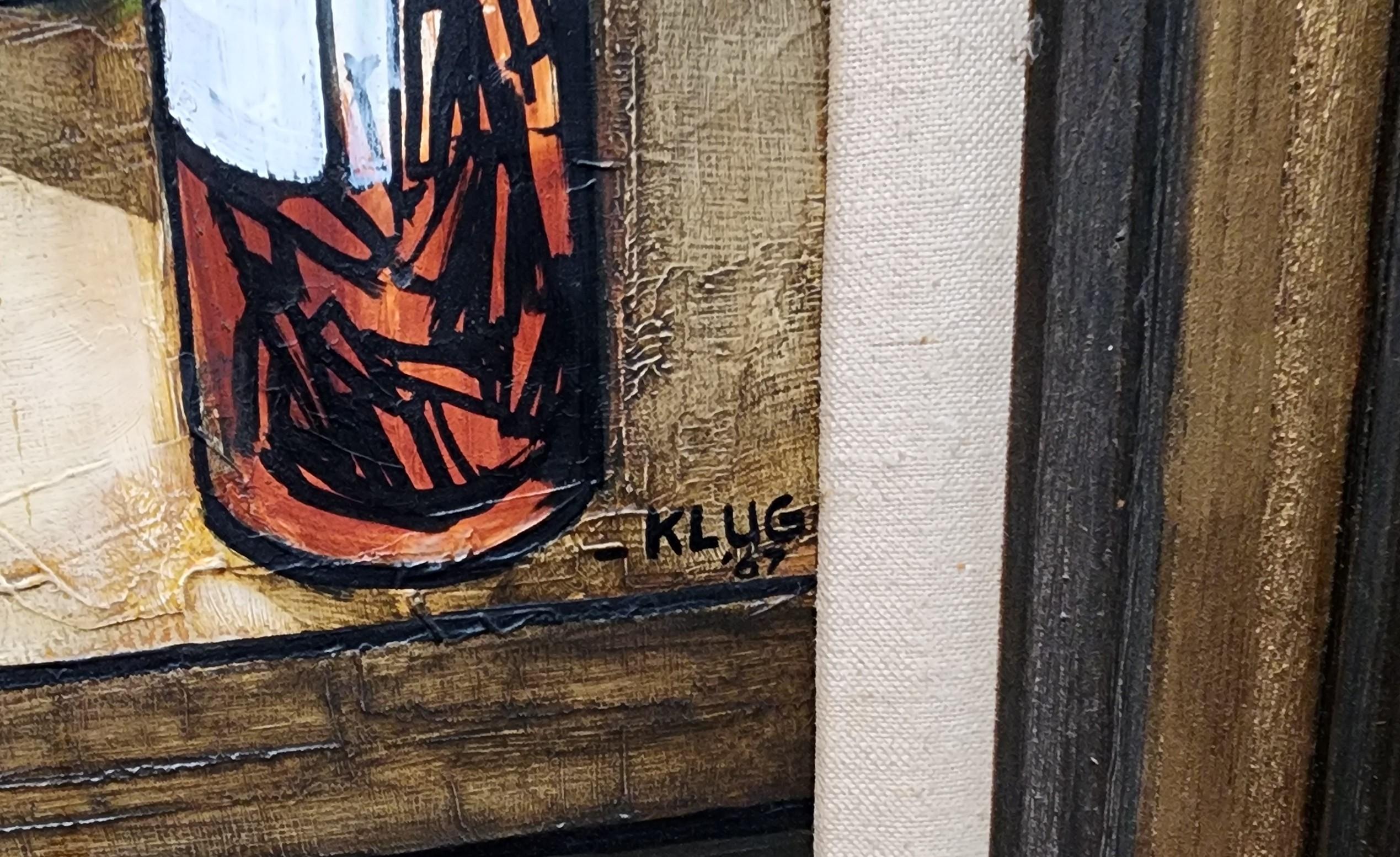 Stilleben mit Pfirsichen, Mid Century Mondern – Painting von Unknown