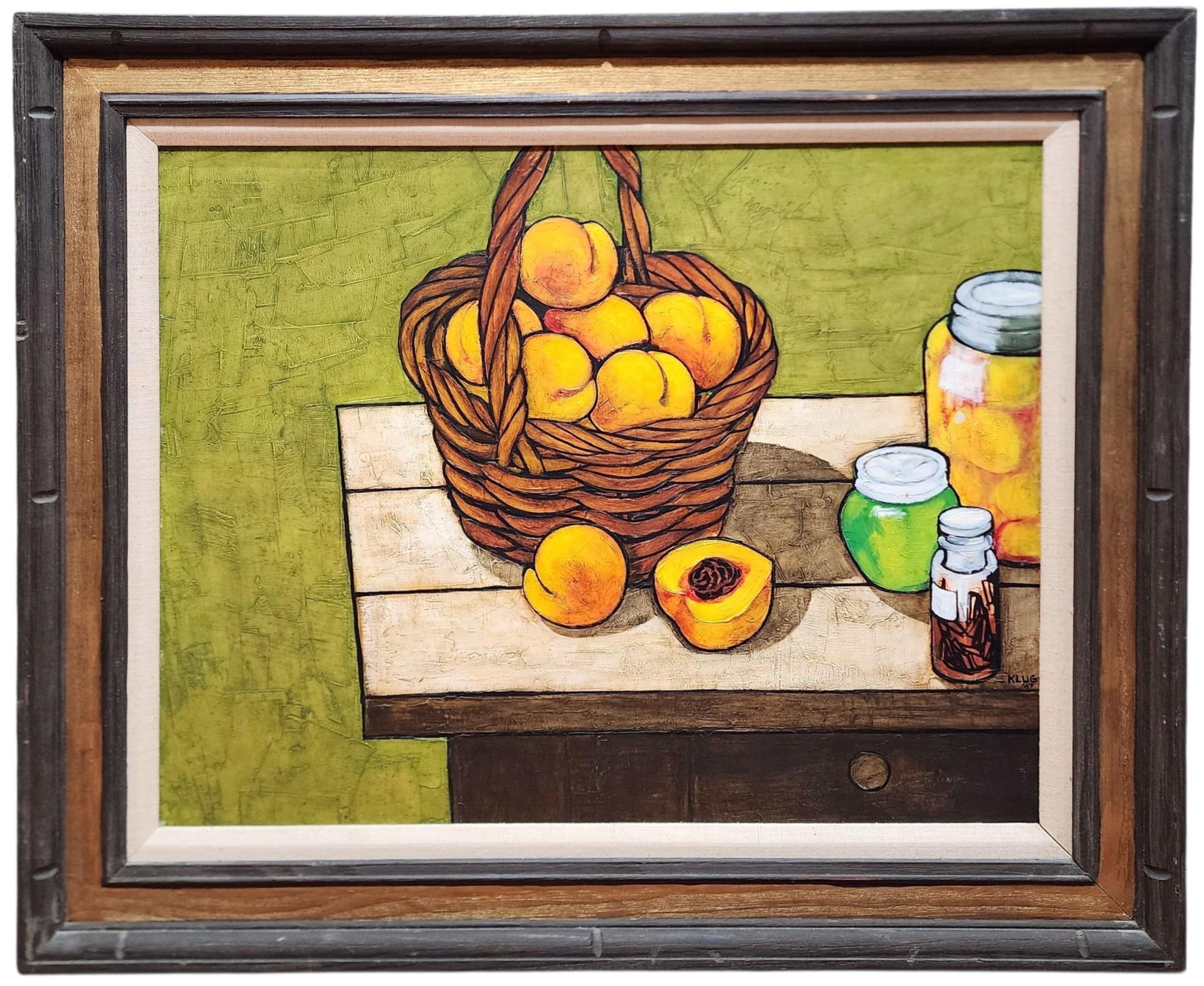 Stilleben mit Pfirsichen, Mid Century Mondern