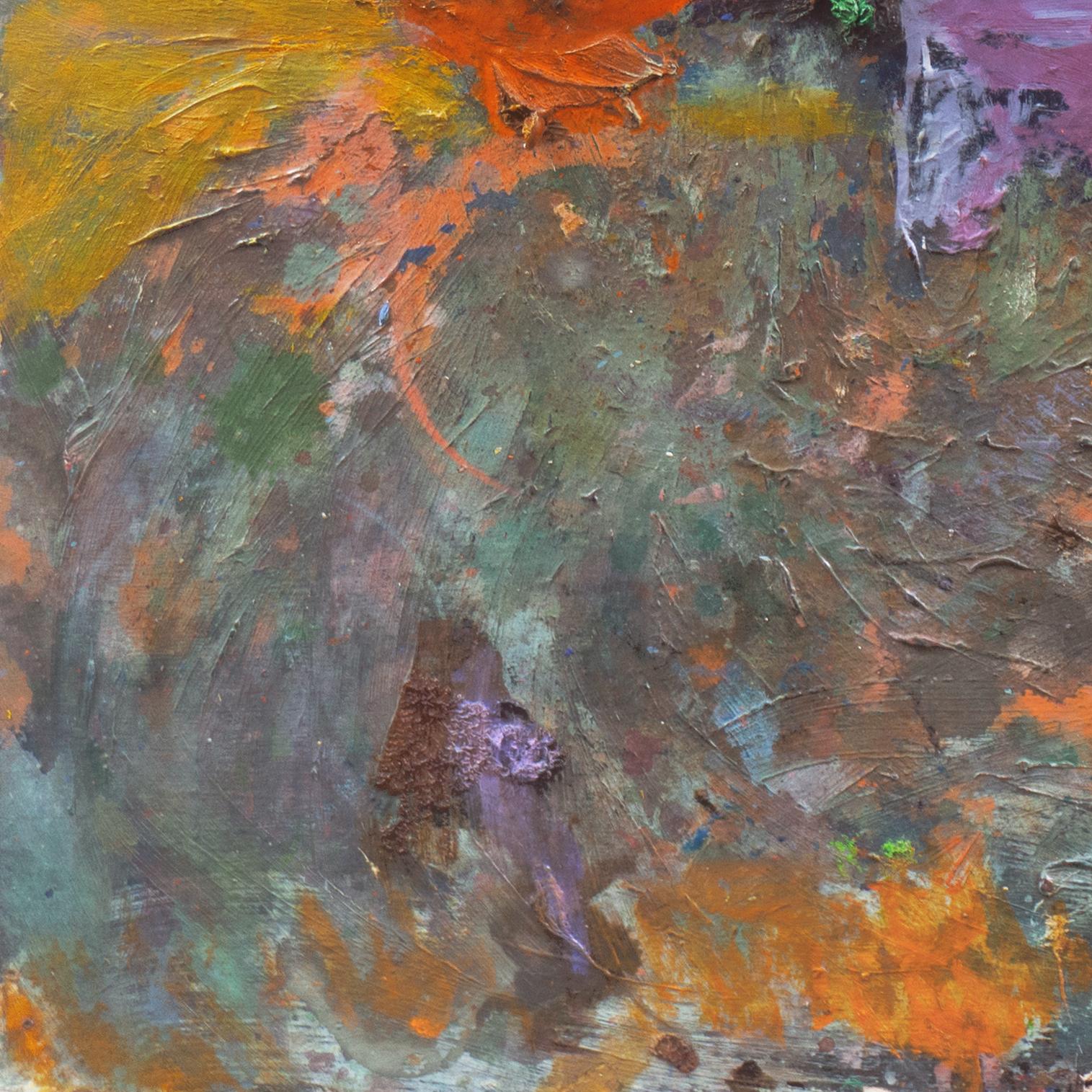 « Still Life of Poppies », huile expressionniste florale de l'école américaine, milieu du siècle dernier - Painting de Unknown
