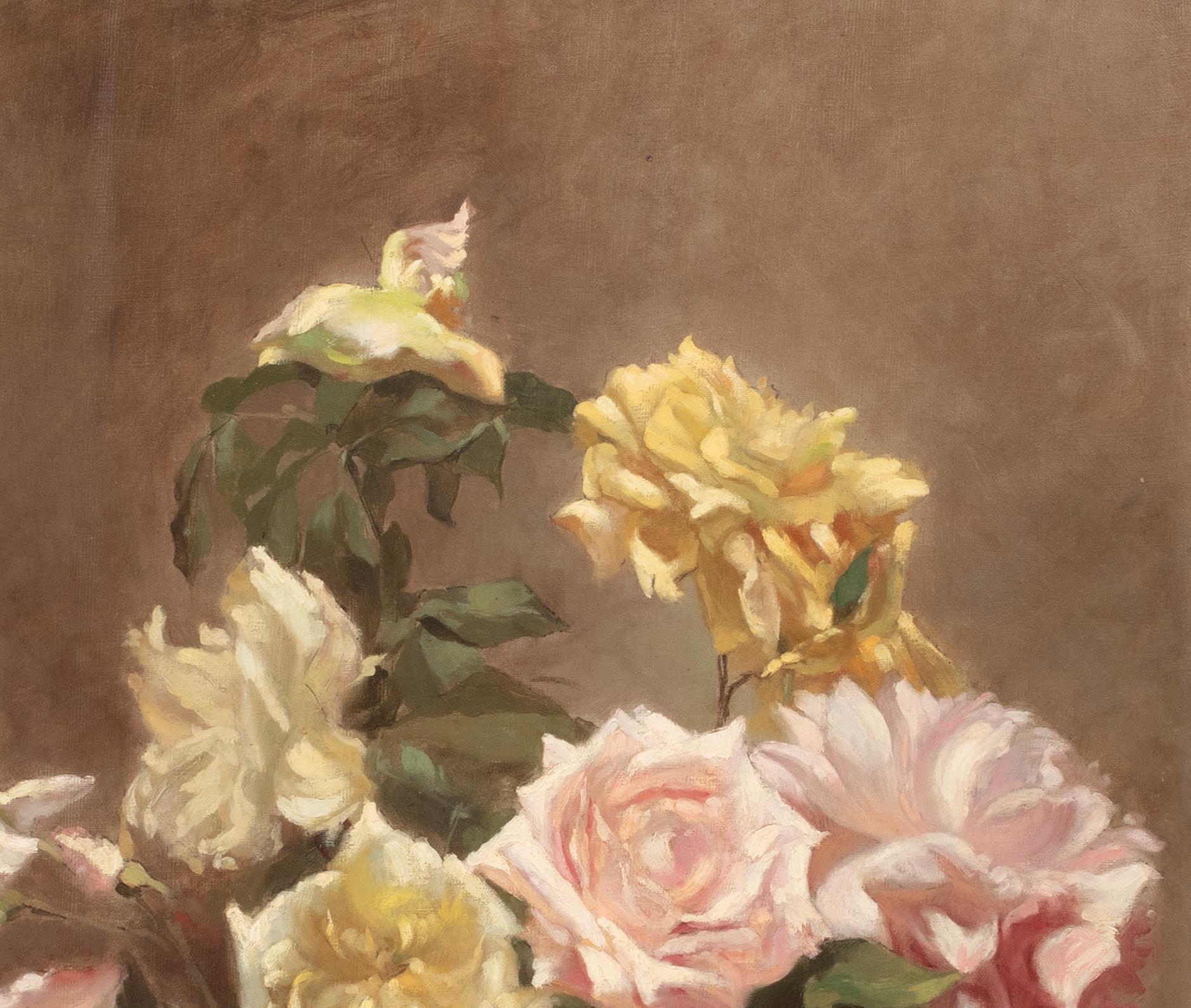 Nature morte aux roses d'été, datée de 1908   par LUCIEN SIMON (1861-1905) 4