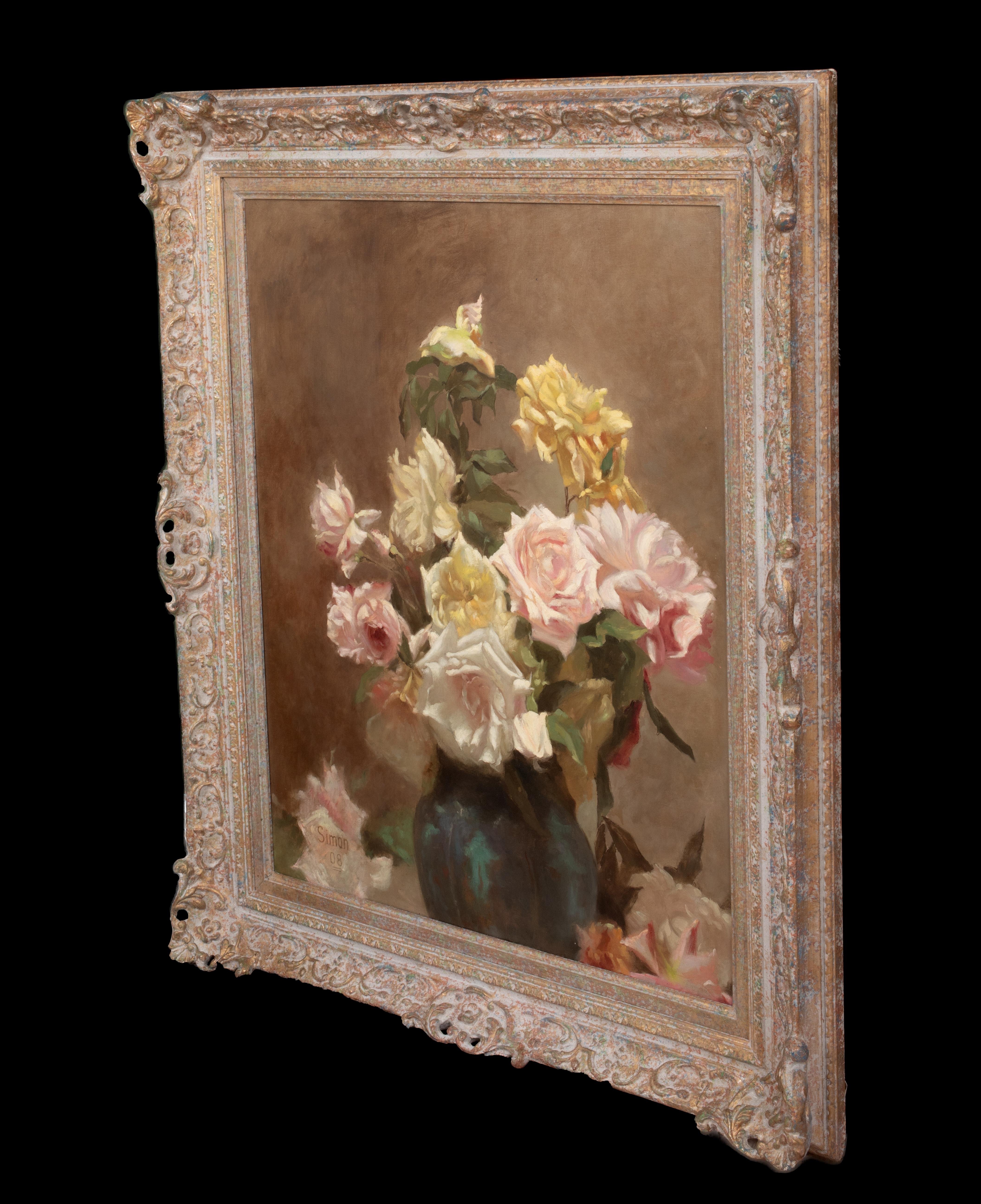 Still Life Of Summer Roses, dated 1908   by LUCIEN SIMON (1861-1905) For Sale 5