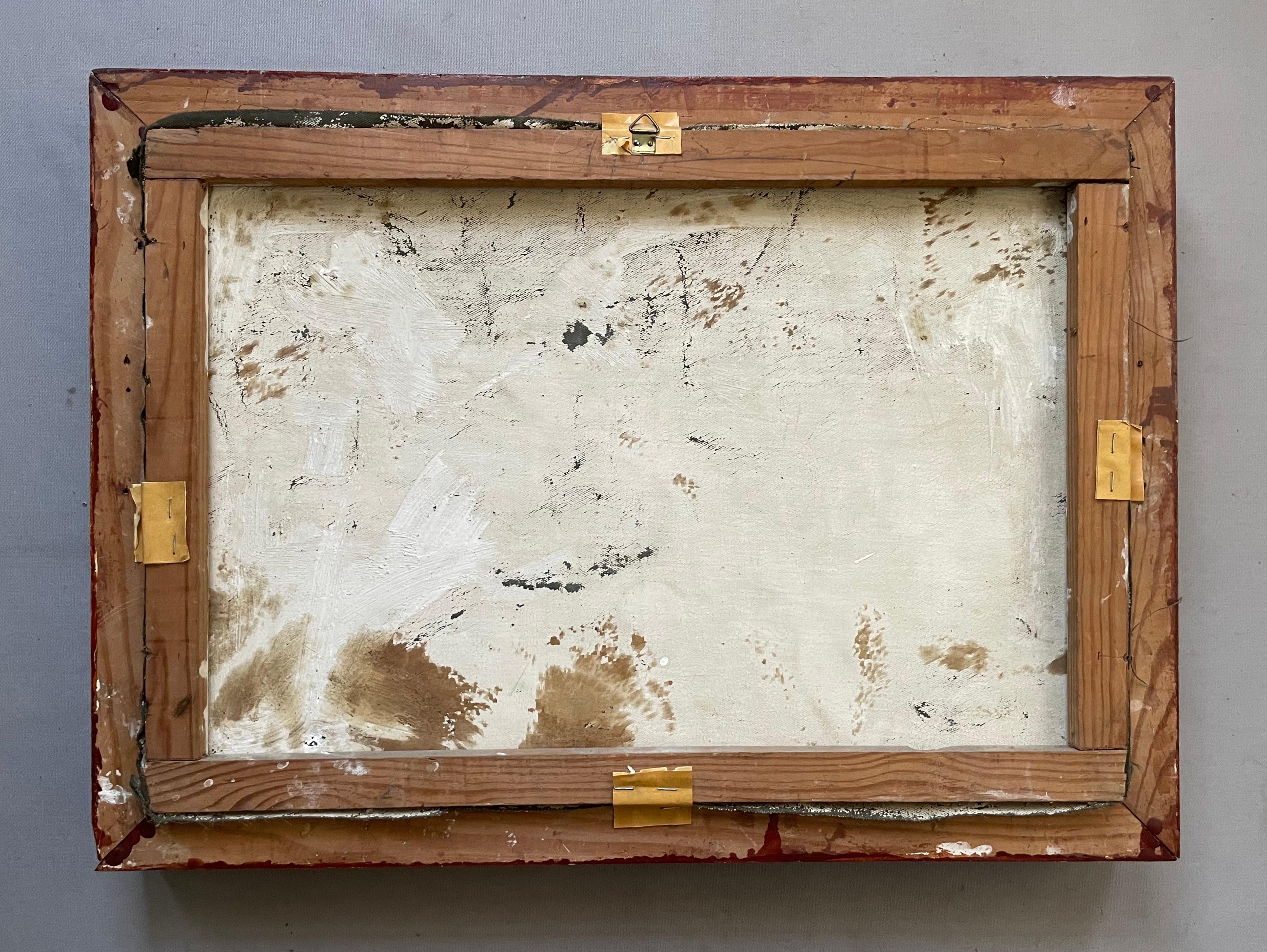 Naturaleza muerta, óleo sobre lienzo, mediados del siglo XX en venta 3