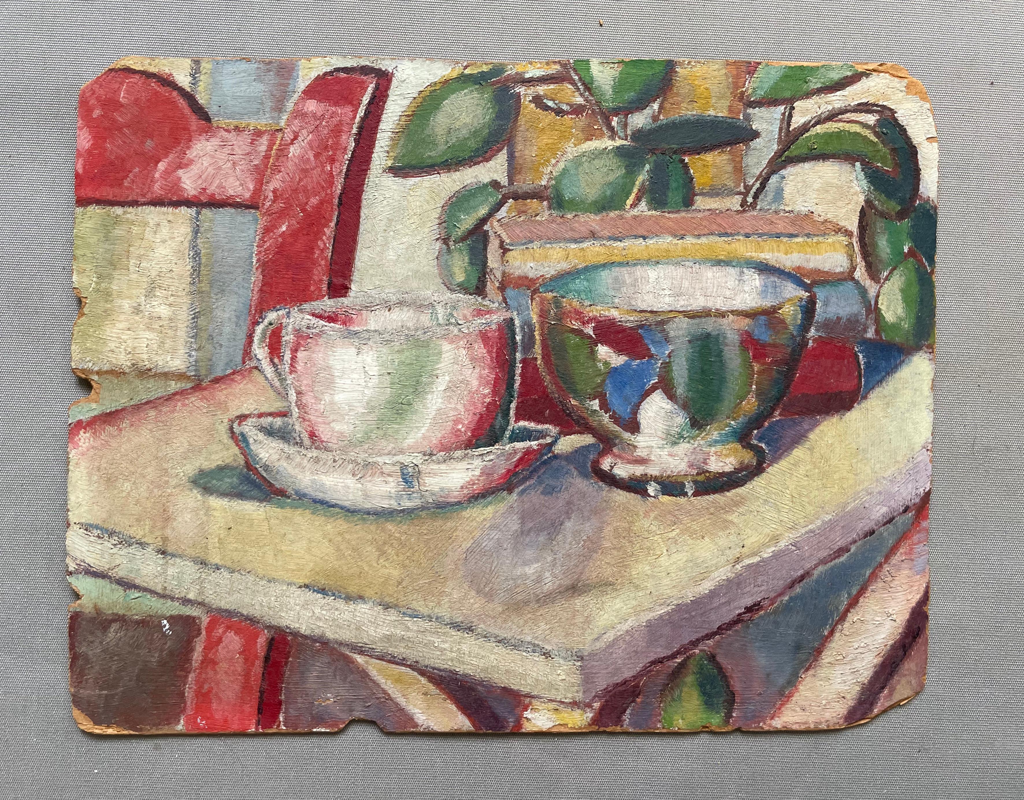 Unknown Still-Life Painting – Stillleben, Öl auf Karton