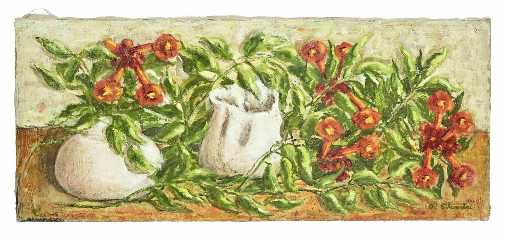 Nature morte - Peinture à l'huile - 1990 - Painting de Unknown