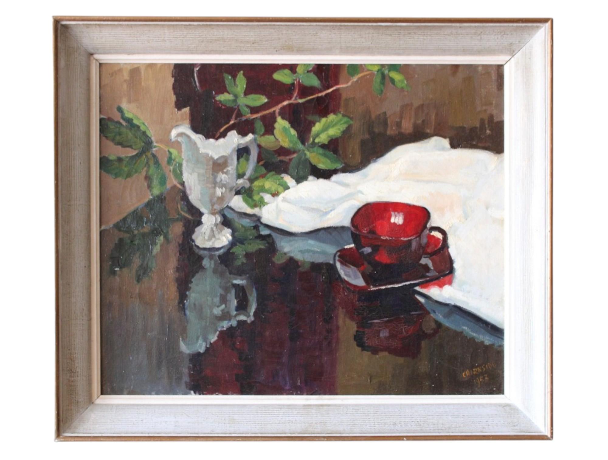 Still Life Painting Vintage Post-Impressionist Oil On Canvas