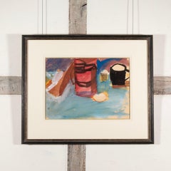 Still Life on a Table, Gouache Painting by Peter Potworowski, 1954