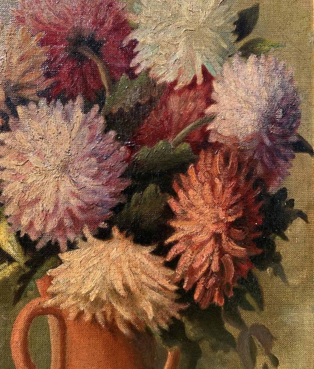 Peintre de natures mortes (école britannique) - Peinture du 20e siècle - Fleur d'intérieur  en vente 2