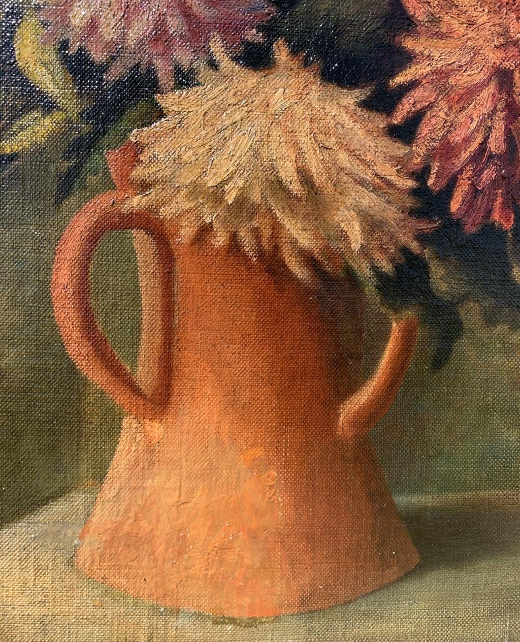 Still Life painter (British school) - 20th century painting - Interior flower  For Sale 1