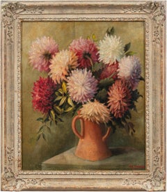 Still Life painter (British school) - 20th century painting - Interior flower 