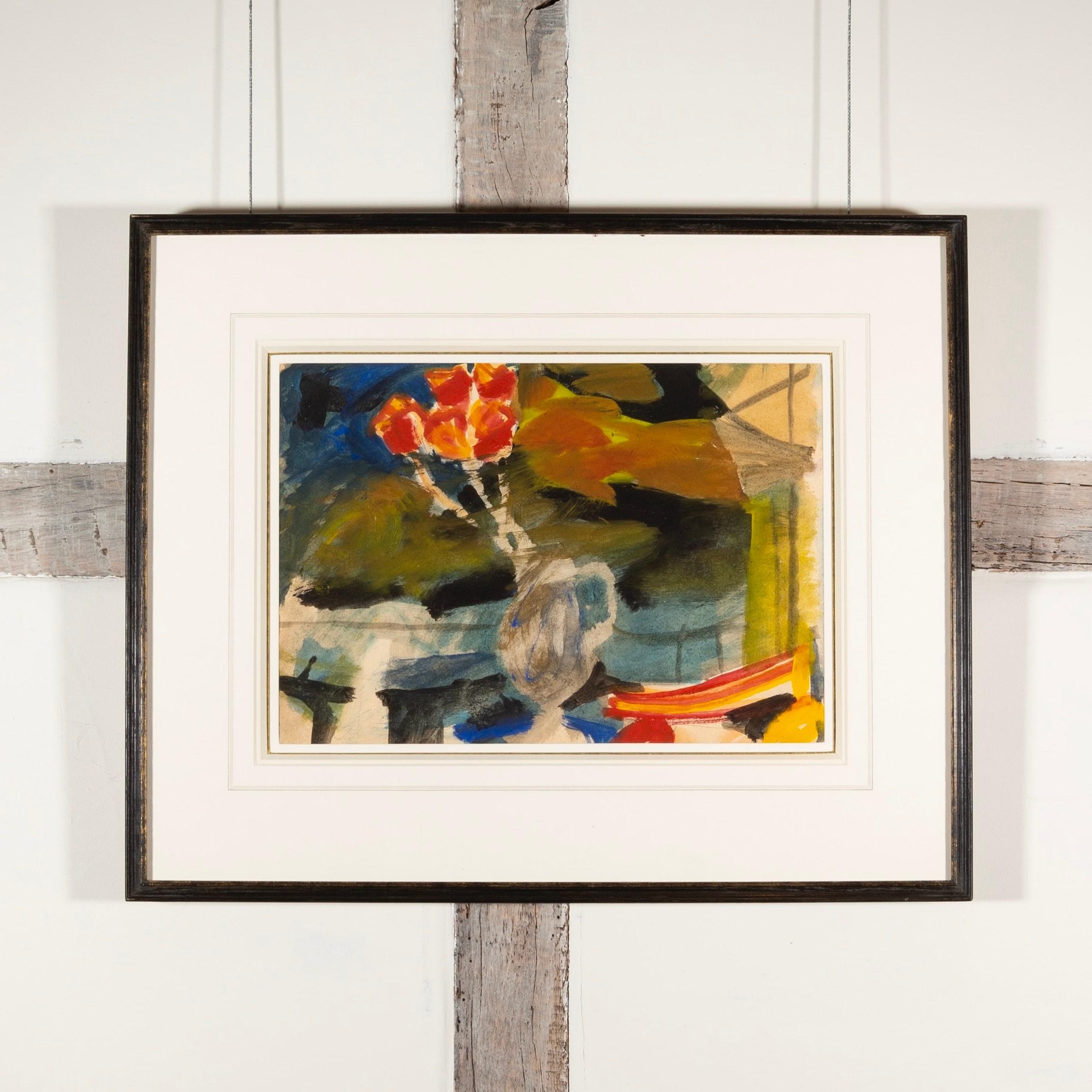 Naturaleza muerta, Flores rojas y amarillas de Peter Potworowski, c.1955 en venta 2