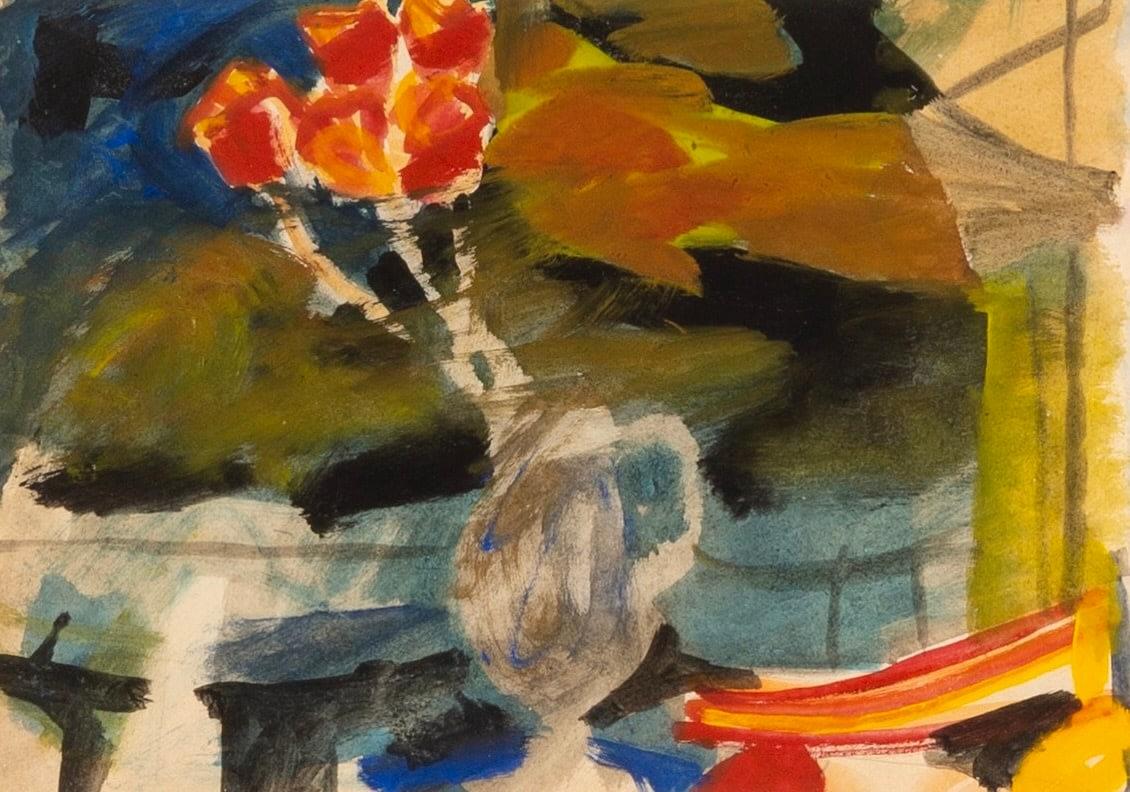 Naturaleza muerta, Flores rojas y amarillas de Peter Potworowski, c.1955 en venta 1