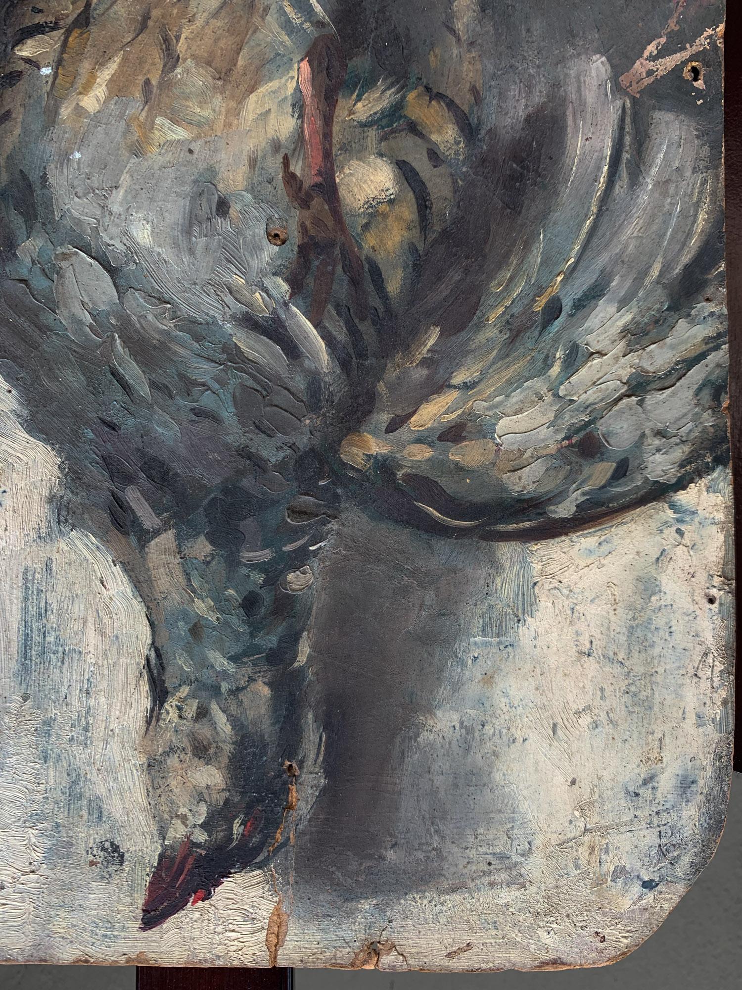 Stillleben Skizze von frisch gepflücktem Wild hängend Öl auf Karton, 23 X 38 Cm (Italienische Schule), Painting, von Unknown