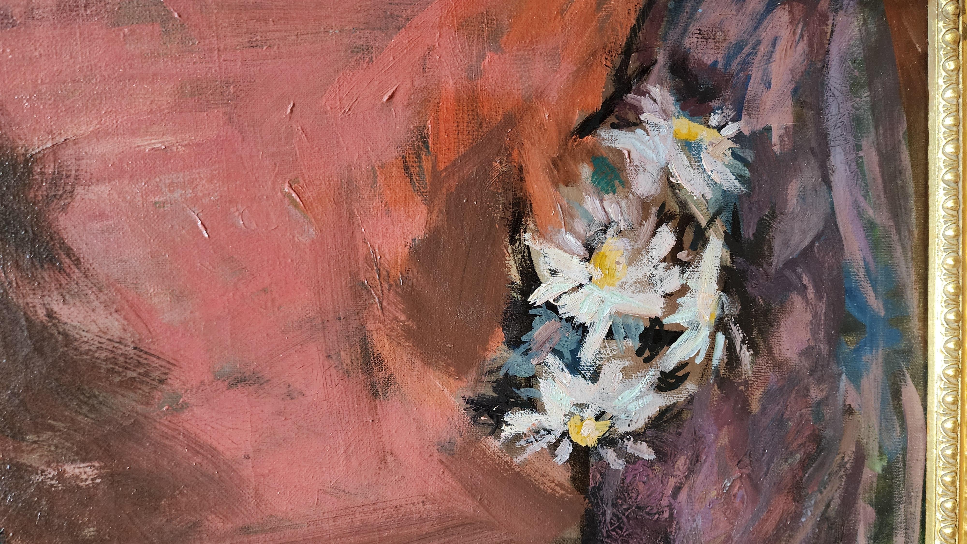 Natura morta, pittura a olio d'epoca, vibrante e colorata, bella - Painting American Modern di Unknown