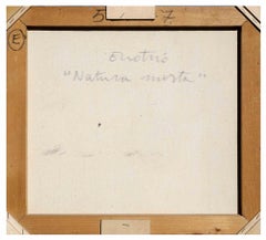 Still Life with Alarm Clock - Oil Painting by Enotrio Pugliese-Mid-20th Century