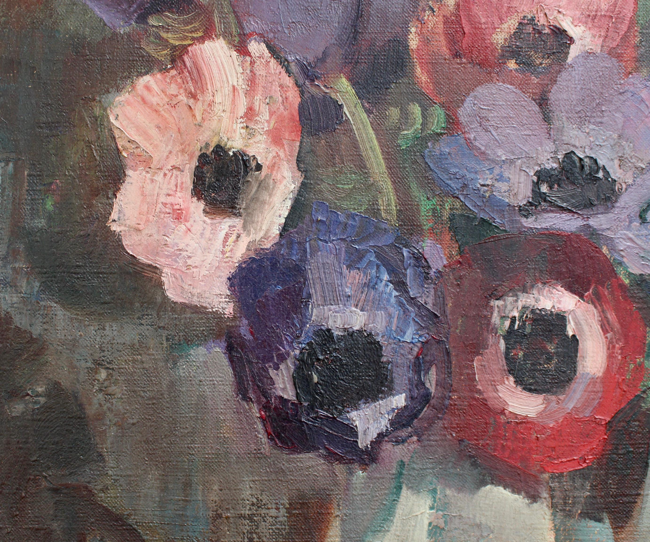 'Still Life with Anemones in Pitcher', French School 4