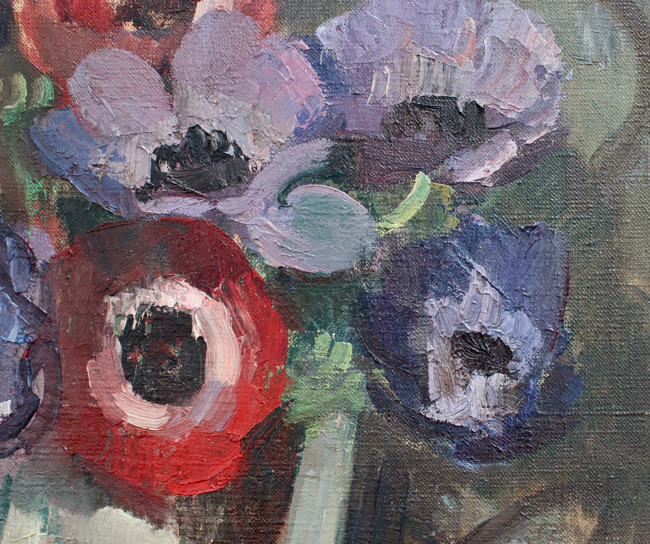 'Still Life with Anemones in Pitcher', French School 5