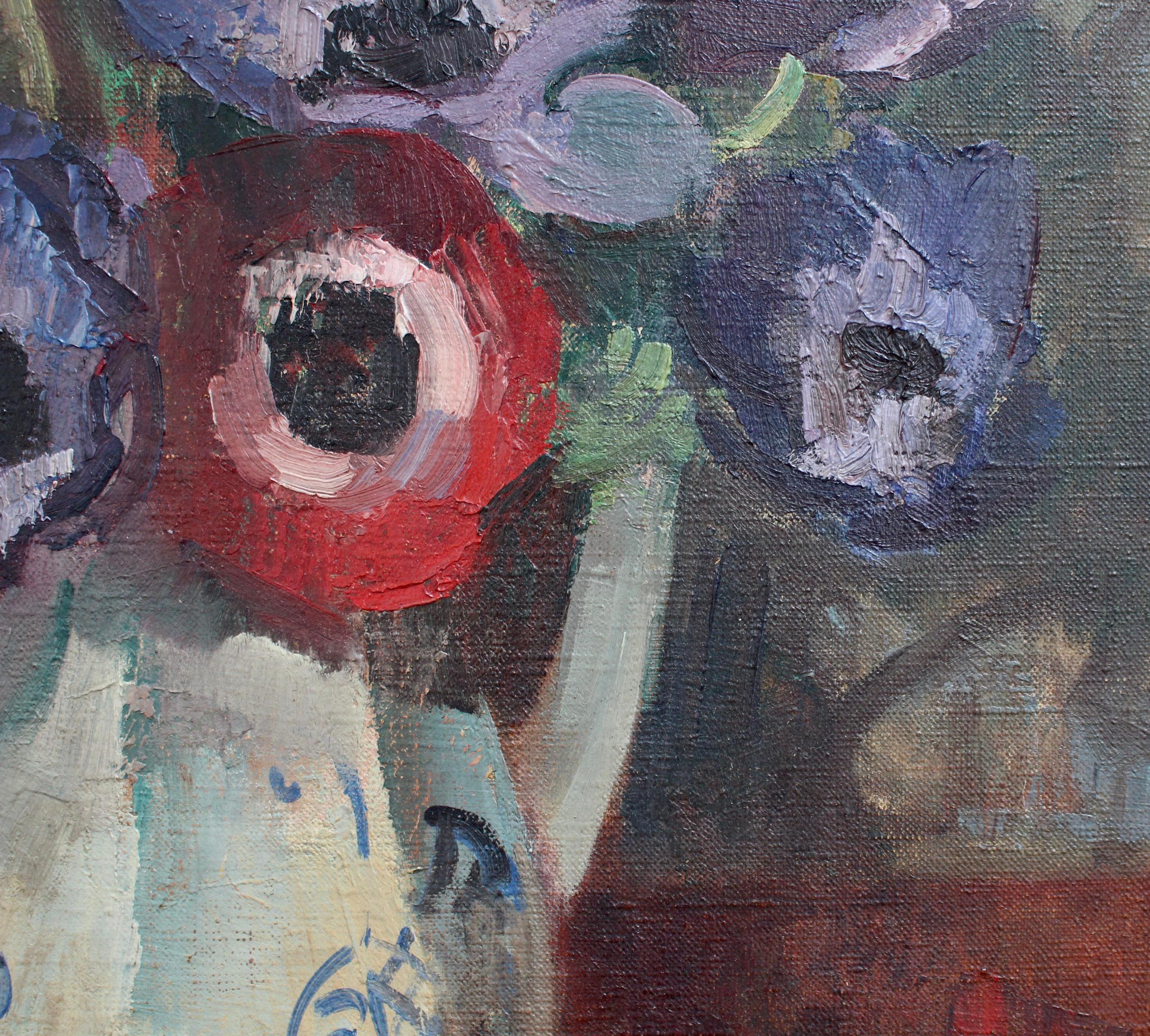 'Still Life with Anemones in Pitcher', French School 7
