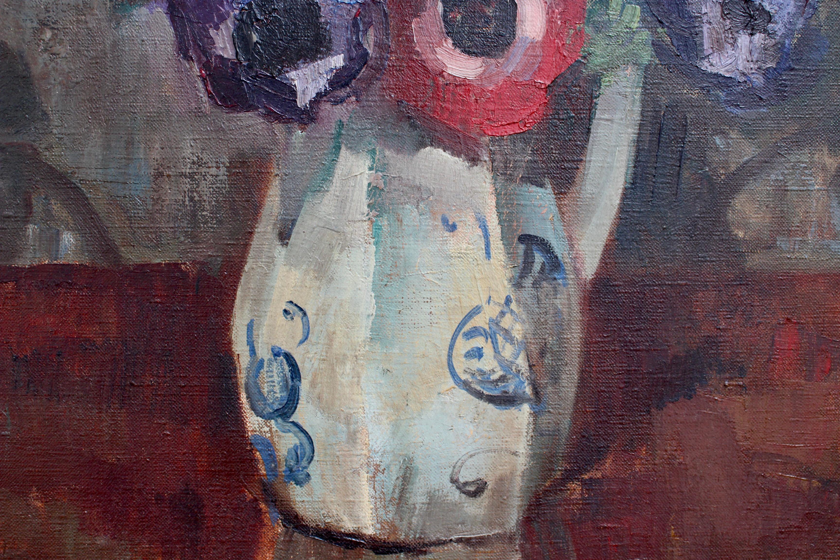 'Still Life with Anemones in Pitcher', French School 8