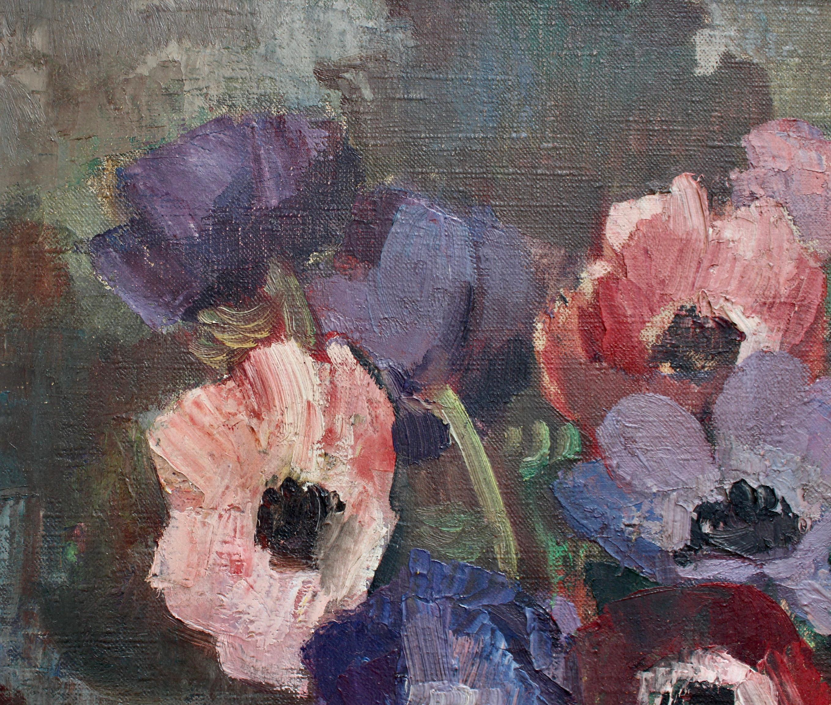 'Still Life with Anemones in Pitcher', French School 1