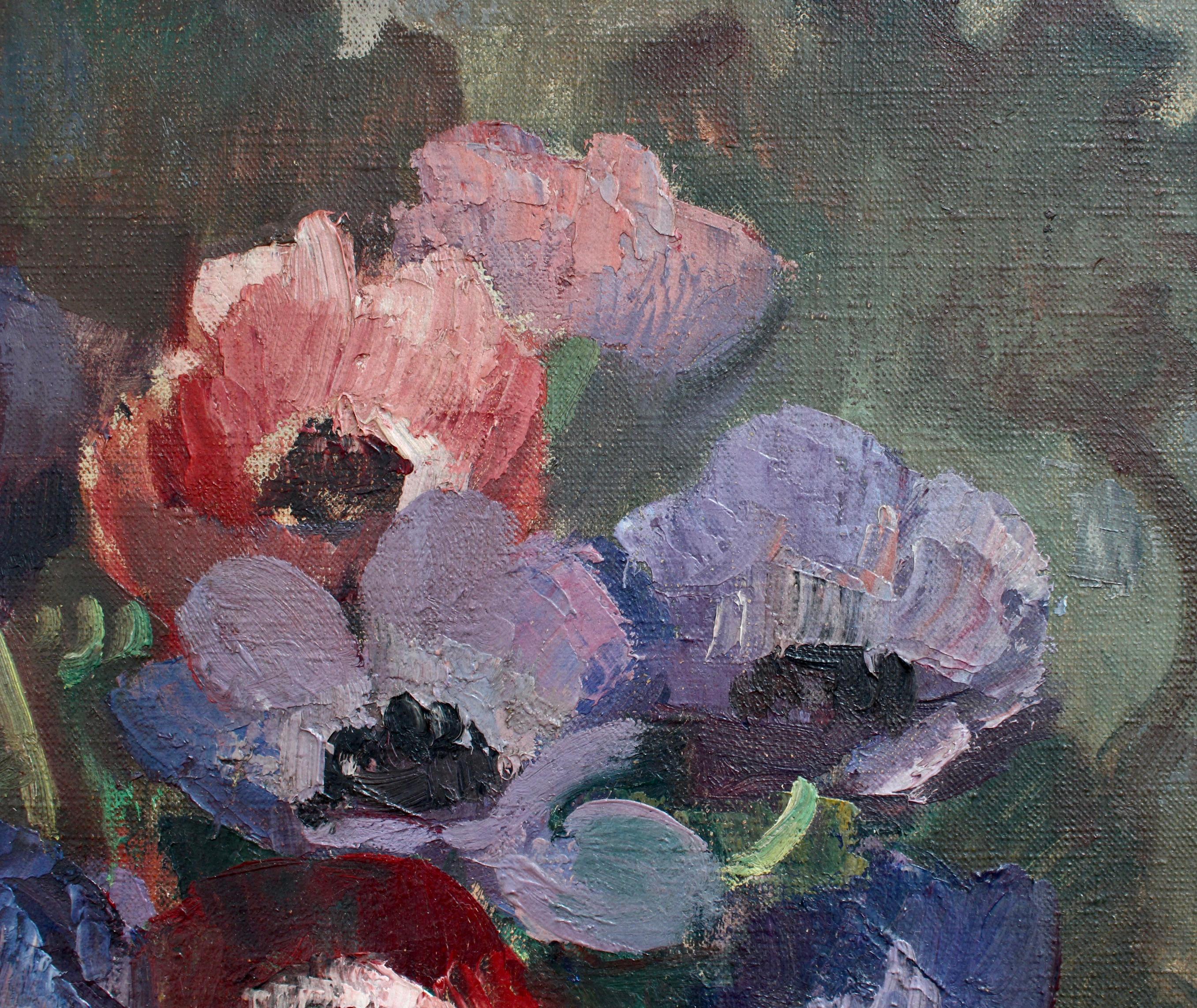'Still Life with Anemones in Pitcher', French School 2