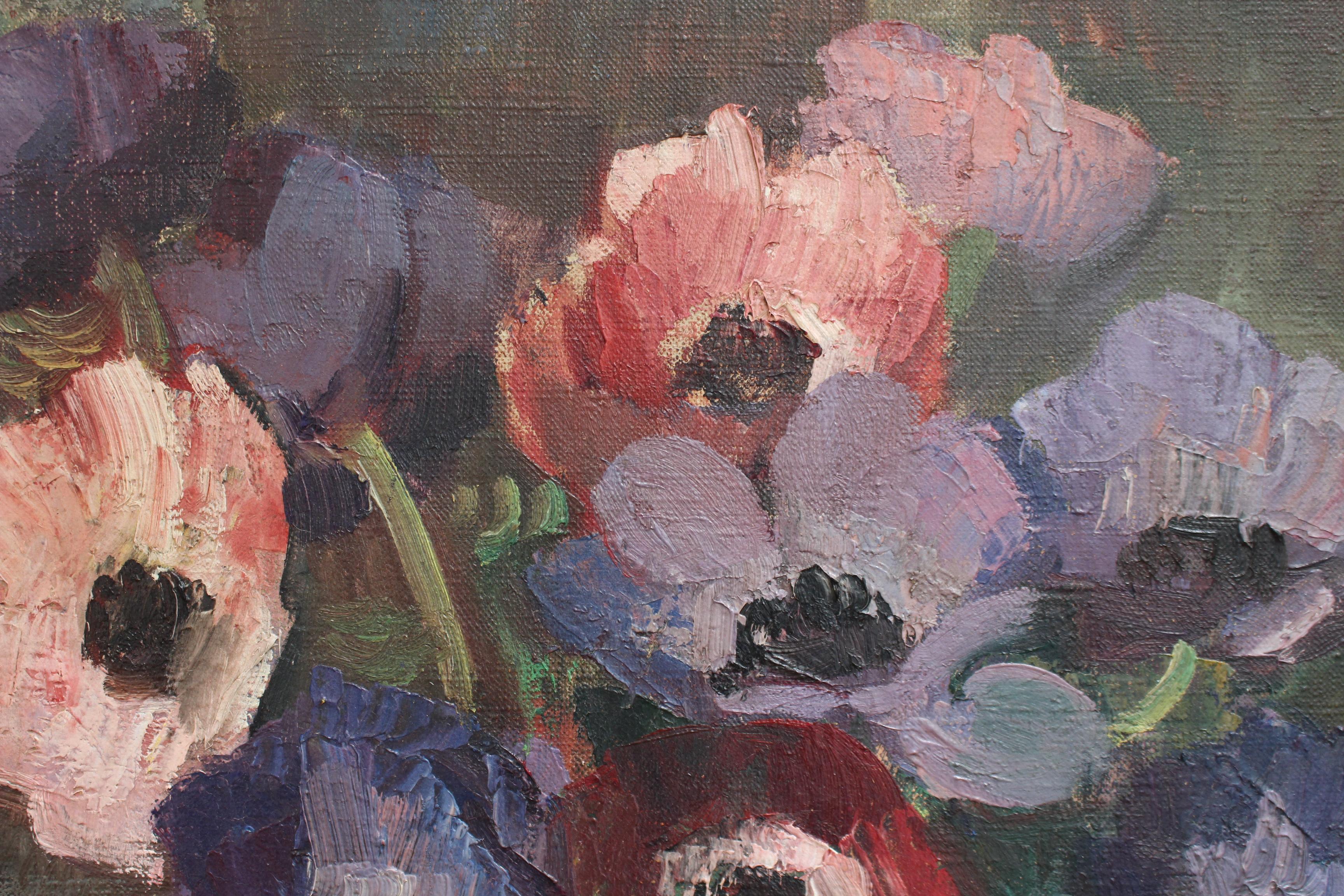 'Still Life with Anemones in Pitcher', French School 3