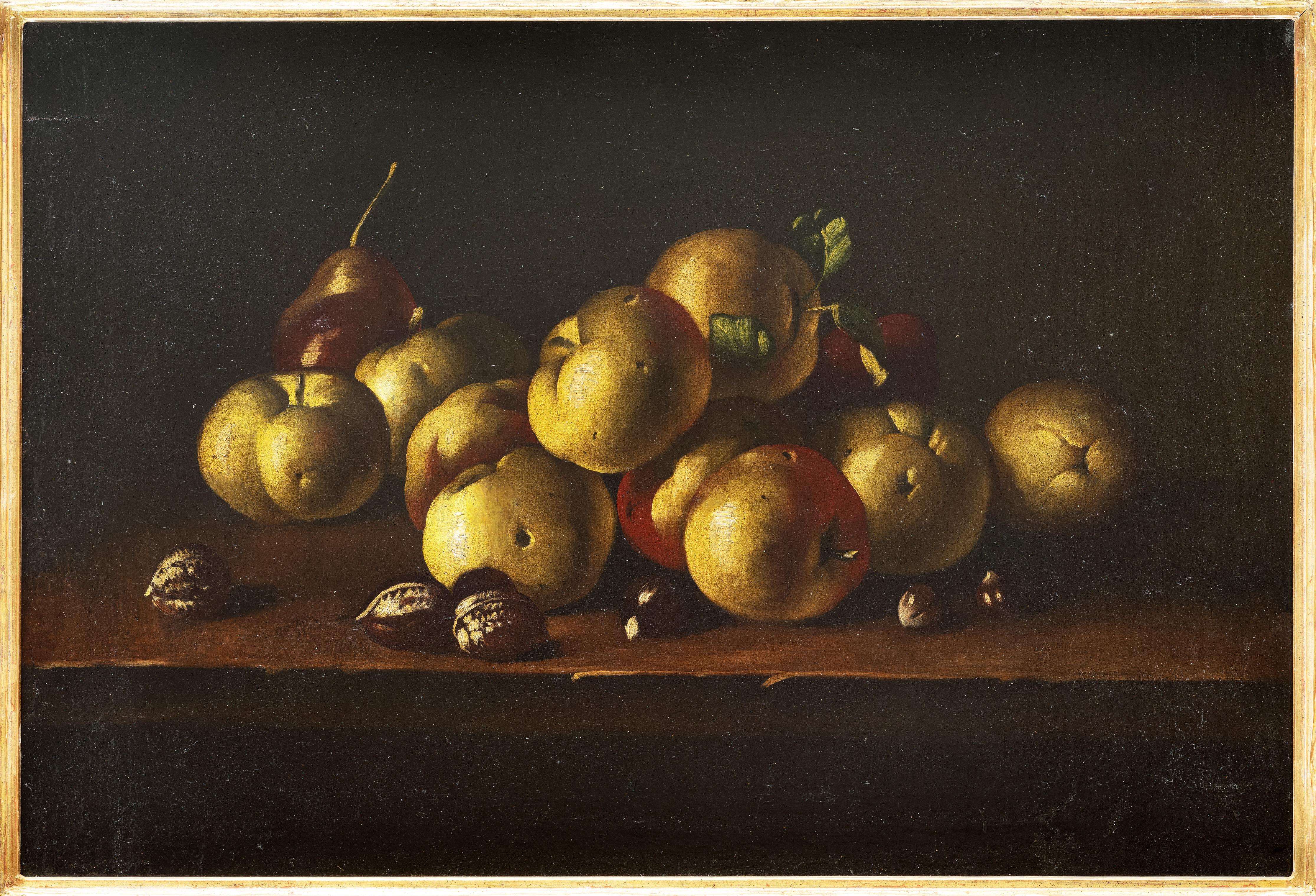 Still Life with Apples and Nuts, 17th Century, Old Master, Spanish Painting