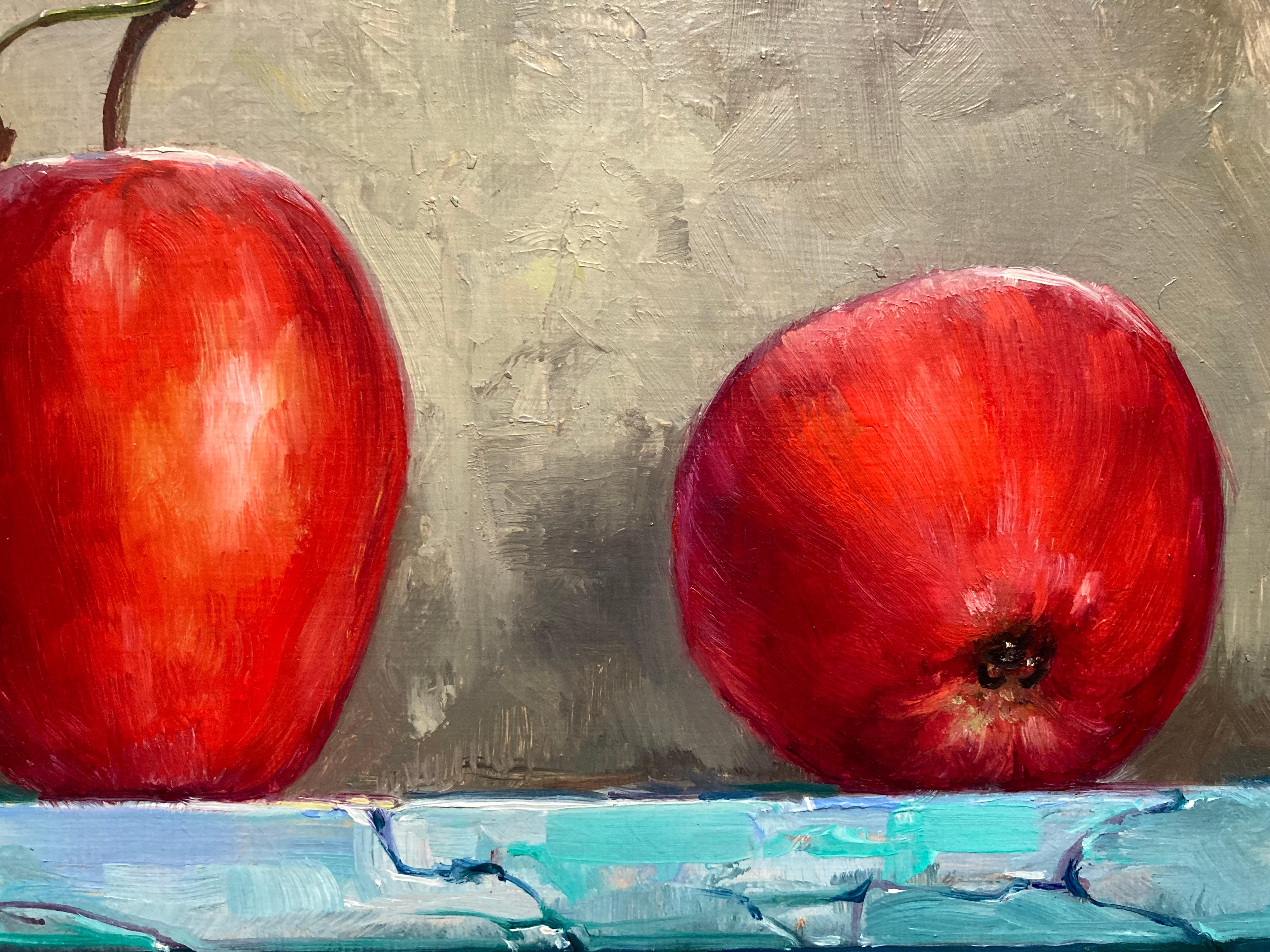 Still Life with Apples - Painting by Unknown