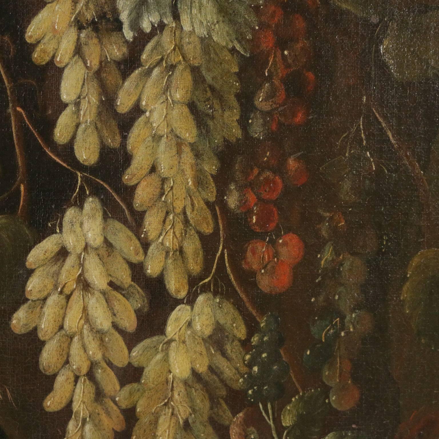 Still Life with Flowers Fruit and Roosters Giovanni Agostino Cassana 1600 1