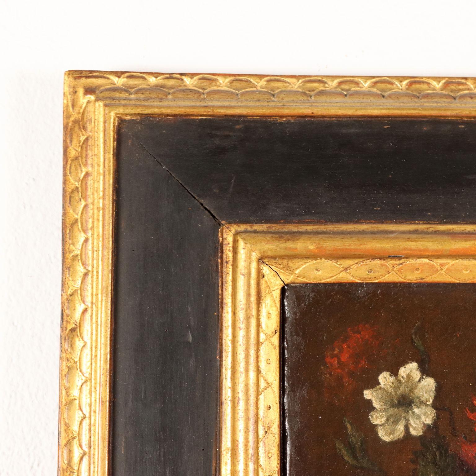 Still Life with Flowers Oil on Canvas Italy XVIII Century 3