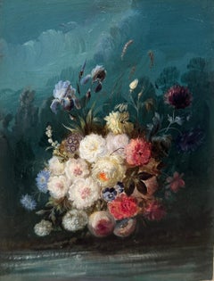 "Nature morte aux fleurs" 19e siècle Huile hollandaise sur panneau