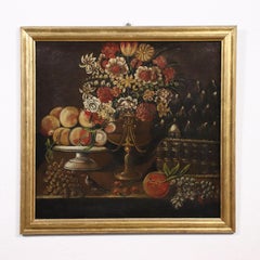 Still Life with Fruit, Flowers and Bird, 1700s, oil paint