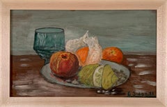 Still Life with Fruit, Plate, and Glass