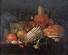 "Still Life with Fruits", 17th Century Oil on Canvas by Flemish School