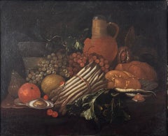 "Still Life with Fruits", 17th Century Oil on Canvas by Flemish School