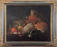 "Still Life with Fruits", 17th Century Oil on Canvas by Flemish School