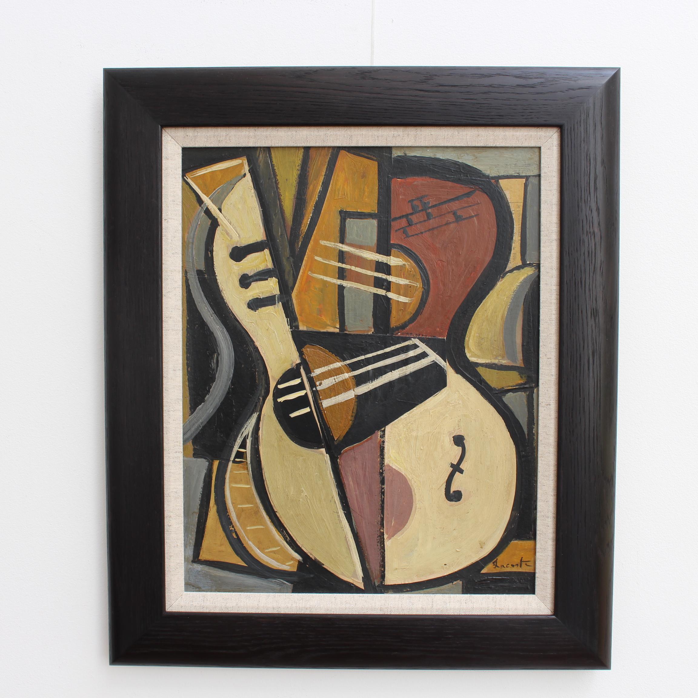 'Still Life with Guitar' by Lacoste  - Painting by Unknown