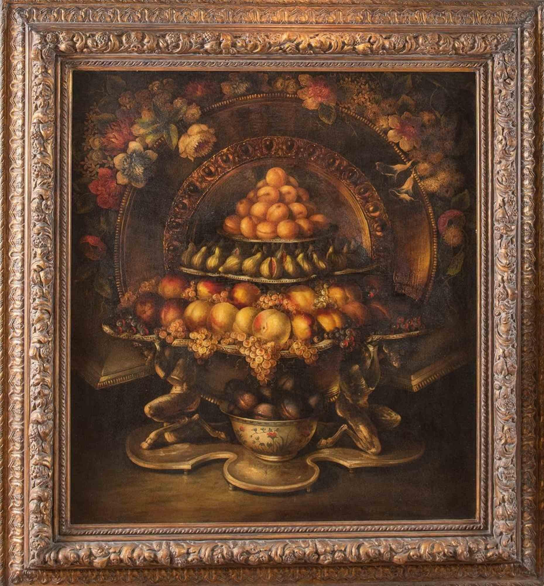 Nature morte avec motifs mythologiques - Peinture à l'huile - fin du XIXe siècle - Moderne Painting par Unknown