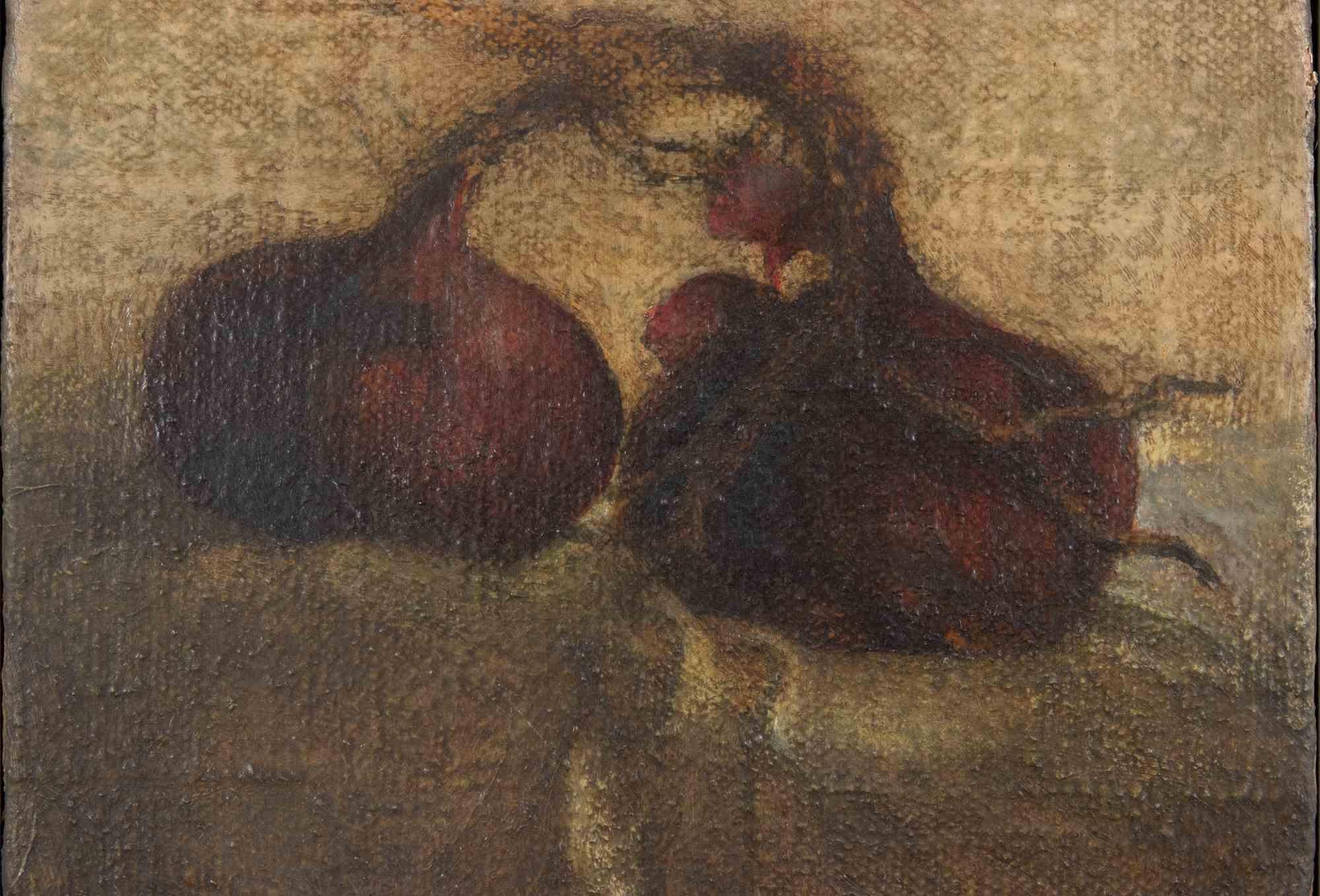 Still Life with Onions - Oil Paint - 2000s - Painting by Unknown