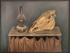 Nature morte au crâne - Peinture à l'huile - 20e siècle